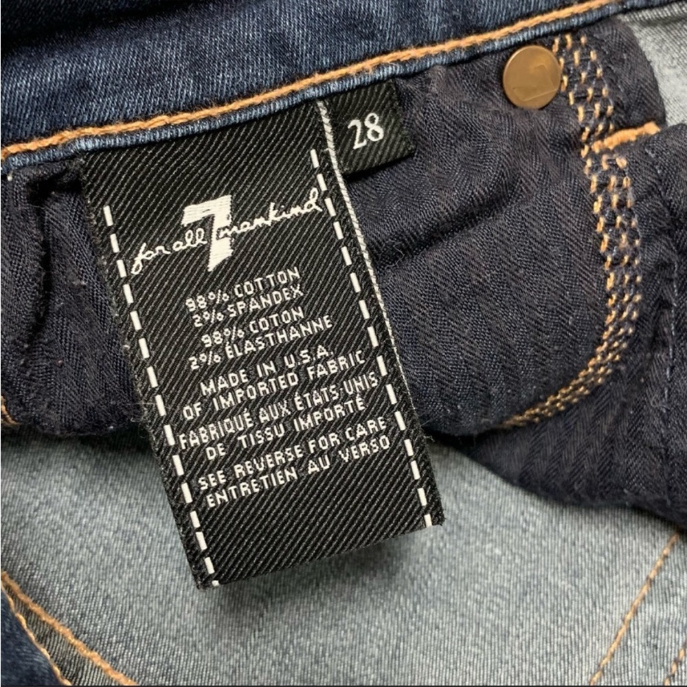 7 For All Mankind The Skinny Dark Wash Jeans Size 28 - Picture 5 of 7